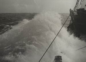 France Heavy Sea Fishing Boat? Storm Old Photo 1935 #3