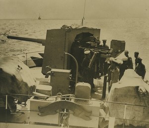 Italy Italian Navy? Military Manoeuvres Battleship Gun Old Photo 1930's