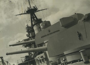 Italy Naples Naval Manoeuvres Italian heavy cruiser Pola Old Photo 1934