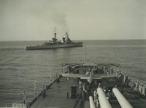 Italy Naples Naval Manoeuvres Italian Seaplane Catapult Old Photo 1934 #2