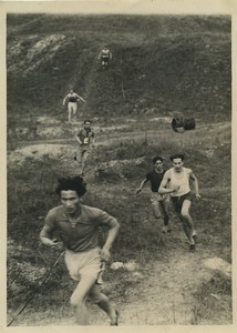 France Mery sur Oise Men Cross country running Championships Old Photo 1949 #1