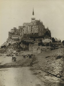 France Mont Saint Michel Horse carriages Old Photo 1910