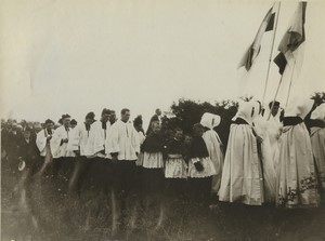 France Bretagne Procession religieuse Ancienne Photo 1910