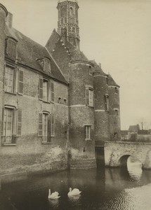 France Nord Château d'Esquelbecq Cygnes Ancienne Photo 1910