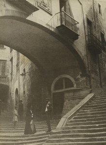 Espagne Gerone Calle San Martin Casa Agullana Ancienne Photo Pictorialiste 1910