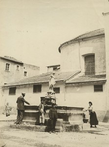 Italy Bordighera? Fountain Old Pictorialist Photo 1910