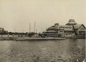 France Saint Malo Warships in front of casino Old Pictorialist Photo 1910