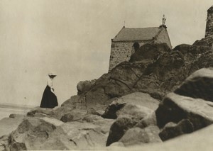 France Mont Saint Michel chapel Saint Aubert Old Pictorialist Photo 1910
