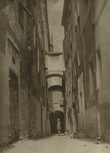 Italy San Remo narrow street old town Old Pictorialist Photo 1910 #1