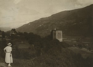 France Allevard Tour du Treuil Tower Old Pictorialist Photo 1910