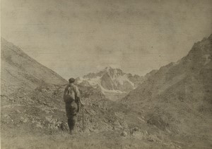 Switzerland or France Alps? View Mountain Old Pictorialist Photo 1910 #3