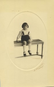 France Paris Child Boy Studio Portrait Old Photo Richard 1935 #2