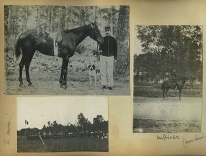 France Aisne? Rider Terriere? & his Horse & Dog Equestrian Old Photo 1930