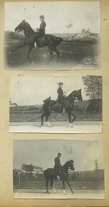 France Aisne Laon Cavalerie Militaire Cavalier a Cheval Terriere? 3 Anciennes Photos 1920's