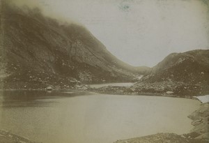 France Hiking in Pyrenées Mountains Lake Old snapshot Photo 1900 #1