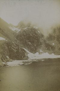France Hiking in Pyrenées Mountains Lake Old snapshot Photo 1900 #2
