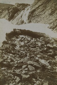 France Hiking in Pyrenées Mountains Névé Snow Old snapshot Photo 1900 #3