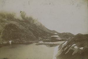 France Hiking in Pyrenées Mountains Lake Old snapshot Photo 1900 #3