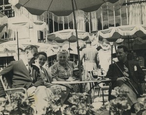 France Dunkerque? Group having a drink on a Terrace Old snapshot Photo 1930