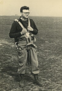 France Aviation Airplane Pilot ? Parachute jumper? Old snapshot Photo 1950 #2