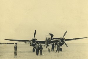 France Aviation Lockheed P-38 Lightning vue avant Ancienne Photo Amateur 1950