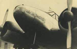 France Airplane Potez 630? Ville de Biarritz Old snapshot Photo 1950