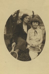 France sports Tennis Mother & Daughter? Old snapshot Photo 1932