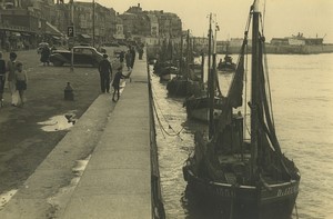 France Dieppe le Port Bateaux de Peche Quai Duquesne? Ancienne Photo Studio 1930 #1