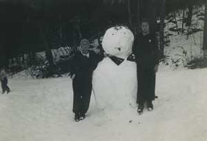 France Saint Gervais Bonhomme de neige Scenes Hivernales Neuf Anciennes Photos Amateur Lot vers 1938