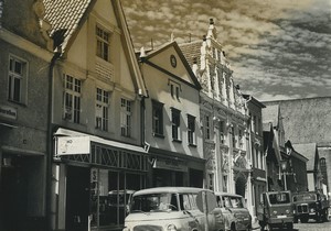 Germany Luckau Market place? Old vans trucks Old Press Photo 1970