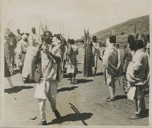 Ethiopie Guerriers Abyssins guerre italo-éthiopienne? Ancienne Photo Studio 1935