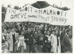 France Paris Students protest against Savary law Old Foucault Photo 1984 #8