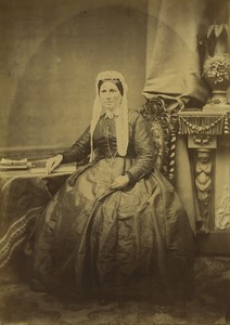 France Orleans portrait de Femme Mode Second Empire Ancienne Photo Studio Richou? 1860's