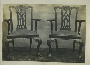 Belgique Bruxelles Meubles d'art Vander Voort fauteuil Ancienne Photo Studio 1910 #9
