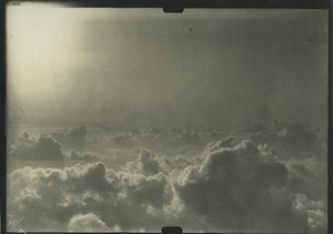 France WWI Aerial view above the Clouds Old Military Photo 1916 #1