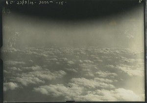 France WWI Vue Aerienne au dessus des Nuages a 3000m Ancienne Photo Militaire 1916
