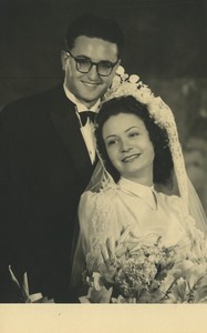 Algerie Alger Jeunes Mariés Portrait Couple Ancienne Photo Studio les Artistes Associés 1948