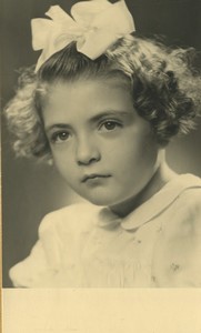 Algerie Alger Jeune Fille Portrait Ancienne Photo Studio les Artistes Associés 1948
