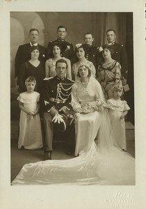 Algerie Oran Mariage Portrait de Groupe Ancienne Photo Studio Max 1948