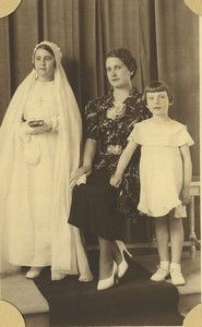 Algerie Oran Souvenir de Premiere Communion Ancienne Photo Studio Raoul 1948