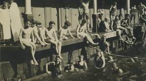 France Paris Swiming Pool Bains Delignys? On Seine Old Snapshot Photo 1910's #2