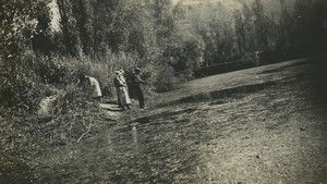 France Fishermen group Fishing River side Old Snapshot Photo 1935
