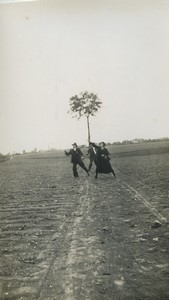 France Silly Group having fun in a field Old Snapshot Photo 1935 #2