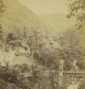 Irlande du Nord Co Wicklow Lover's Leap Vartry Bridge Pont Ancienne Photo Studio 1870