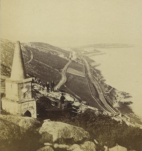 Irlande Killiney Hill Obelisque Vico Road Ancienne Photo Studio 1870