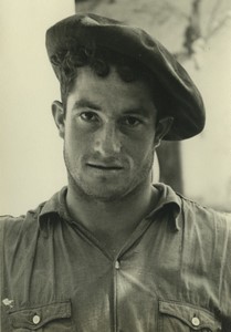 France Basque Country Sare Farmer portrait close up Beret Snapshot Photo 1950's