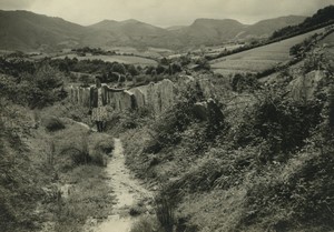 France Pays Basque Sare Campagne Chemin Dalles de la Rhune Ancienne Photo Snapshot Annees 1950