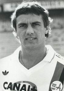 Football Soccer 1986 PSG Thierry Baconnier Old Studio Photo