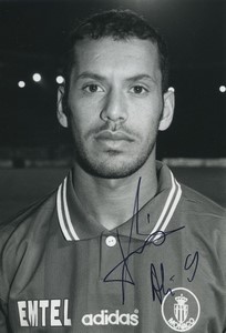 Football Soccer 1996 AS Monaco Ali Benarbia Old Studio Photo Signed