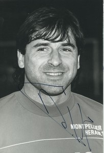 Football Soccer 1987 Montpellier HSC Gerard Bernardet Old Studio Photo Signed
